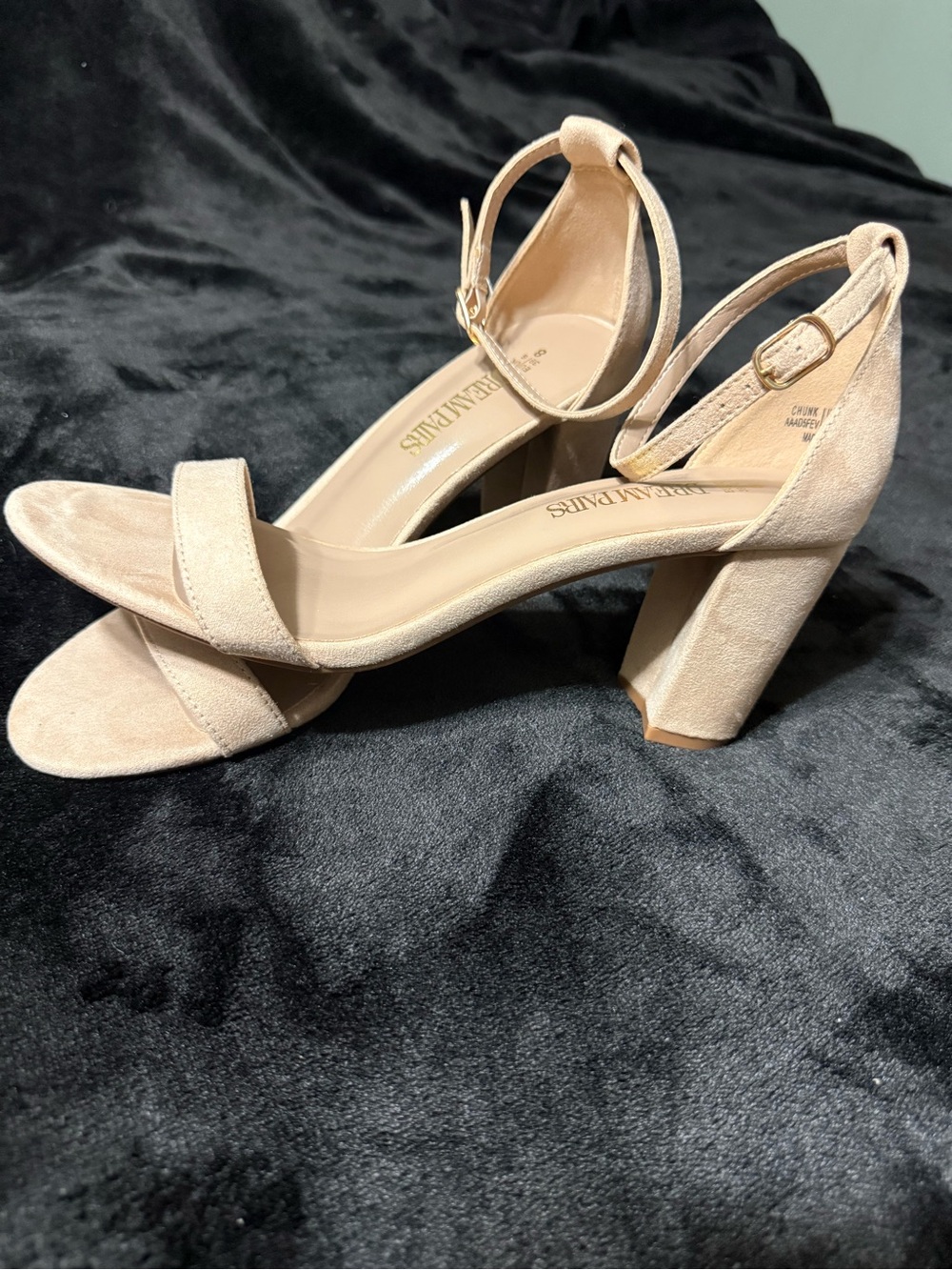 Dream Pairs Nude/Tan Block Heel Ankle Strap Sandals